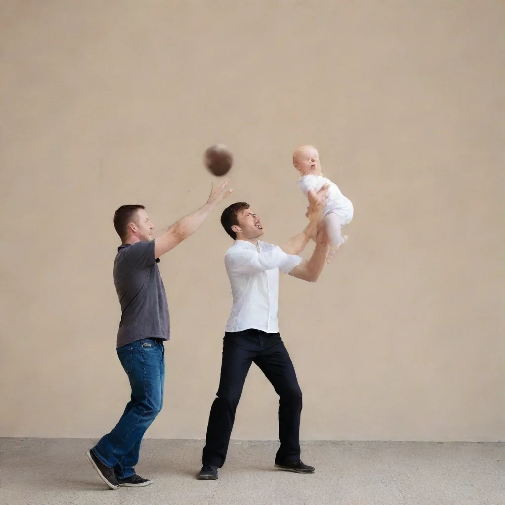 man throwing a baby