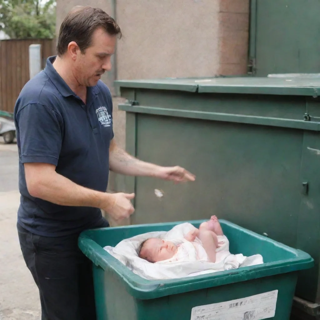 aiman throwing a newborn baby in the dumpster