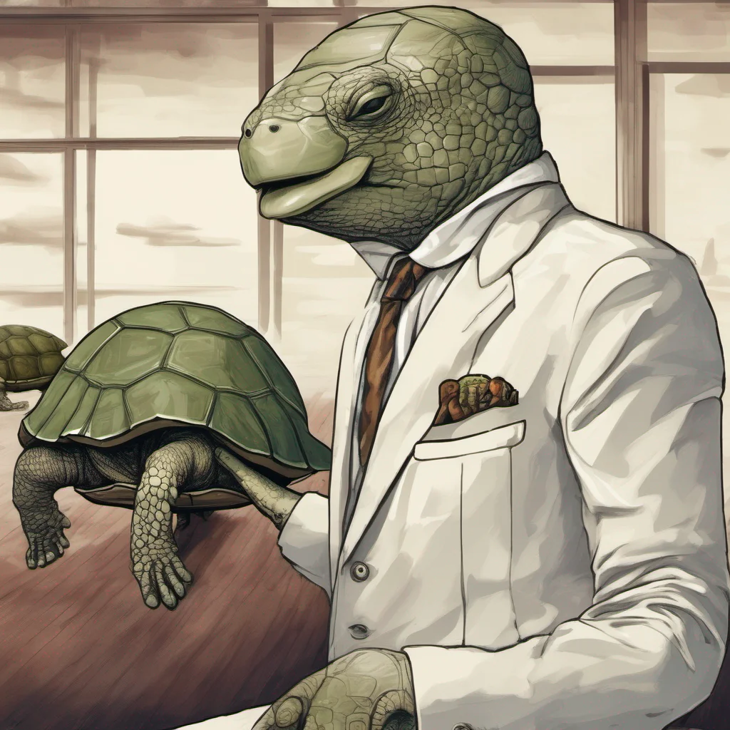 aiman wearing white suit but having head of a turtle  amazing awesome portrait 2