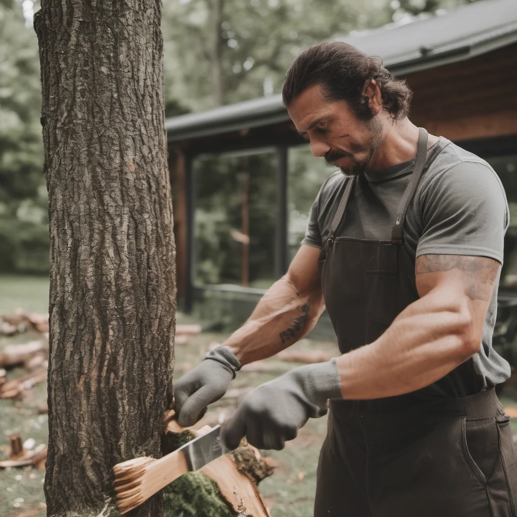 aimasculine man chopping tree amazing awesome portrait 2