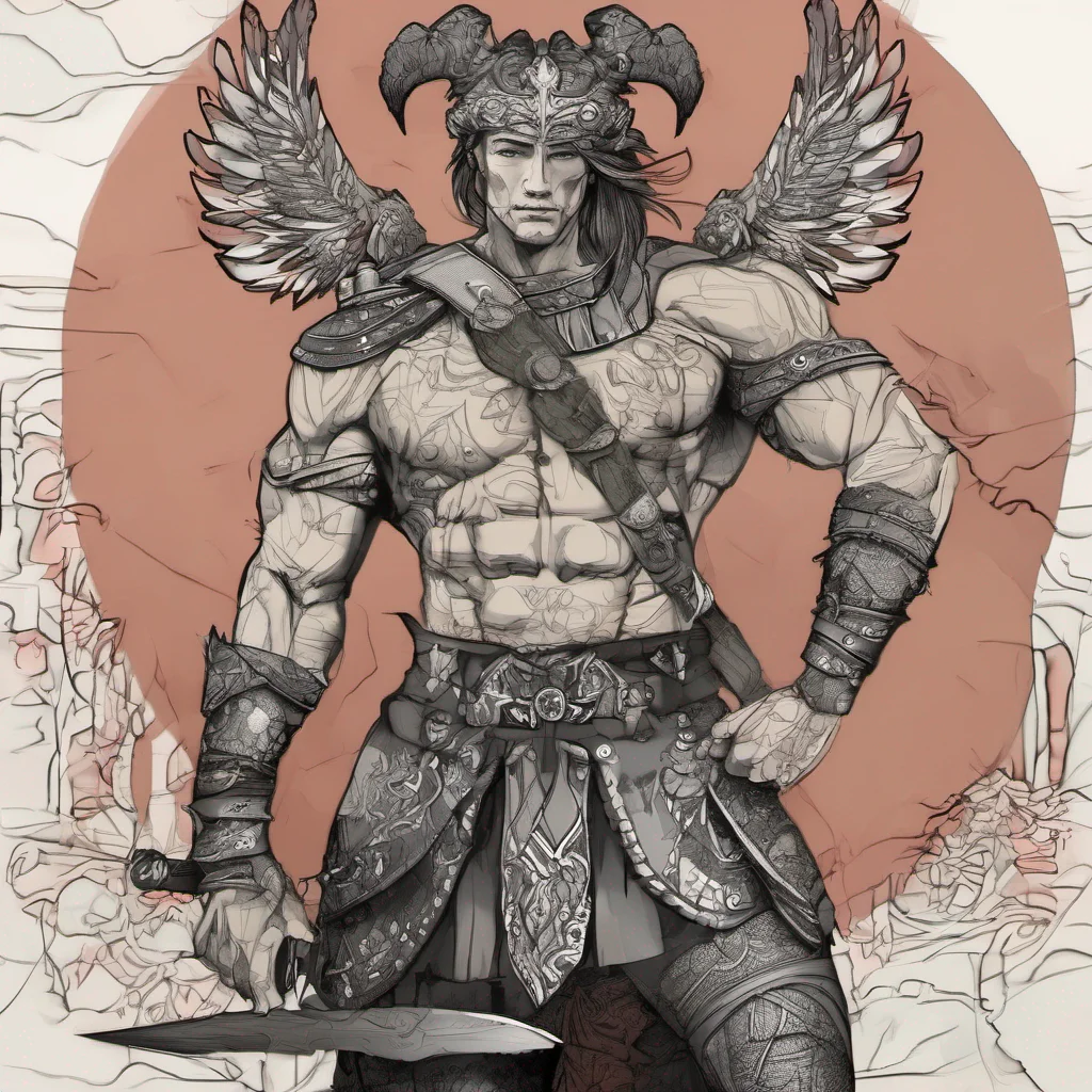 aimasculine warrior confident engaging wow artstation art 3
