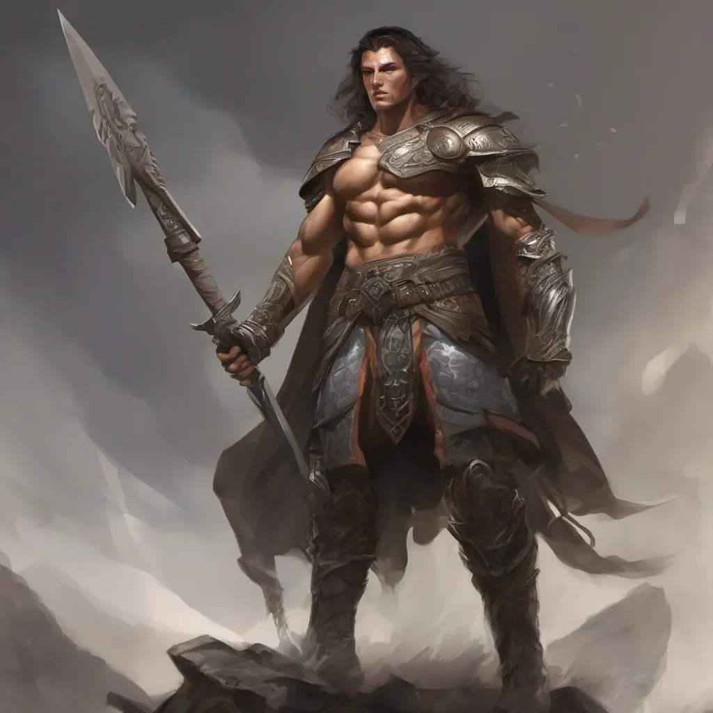aimasculine warrior fantasy art confident engaging wow artstation art 3