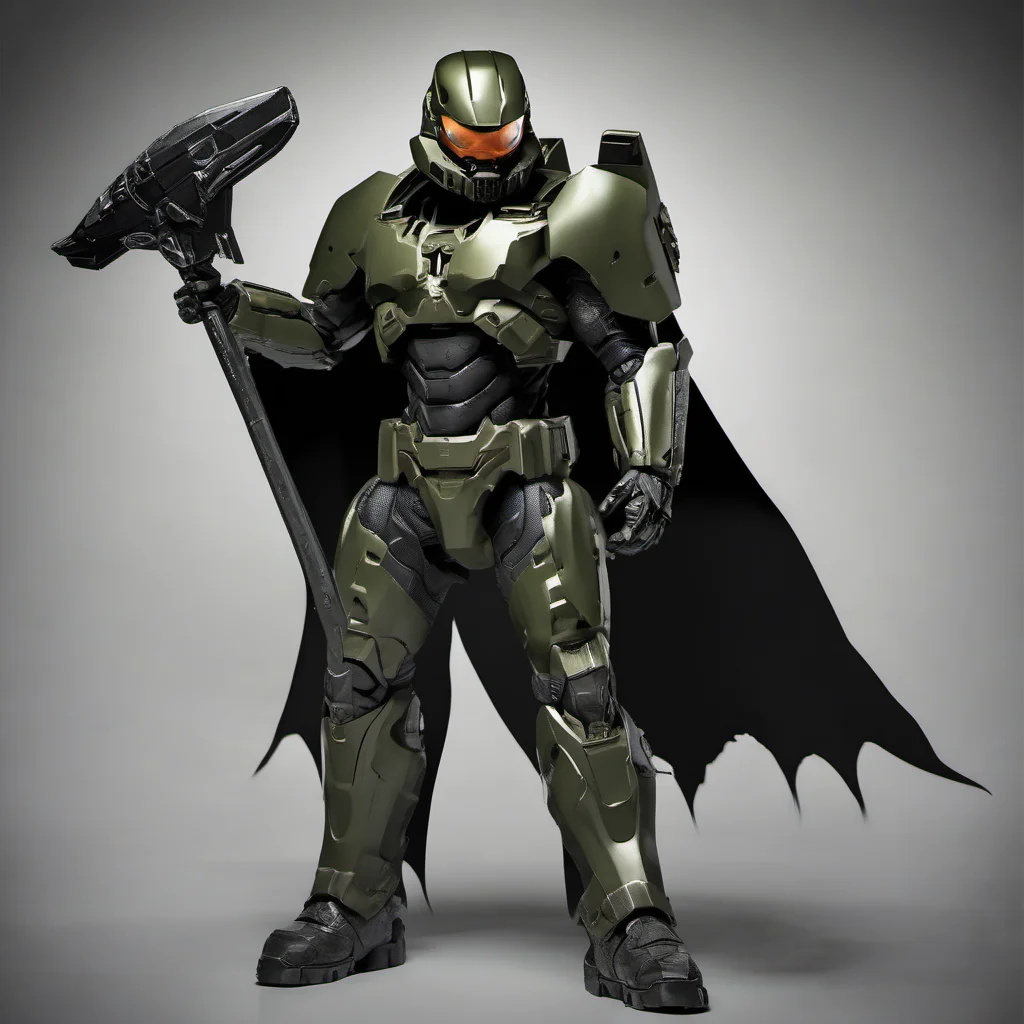 aimaster chief black con la espada crisol de doom con capa de batman  good looking trending fantastic 1