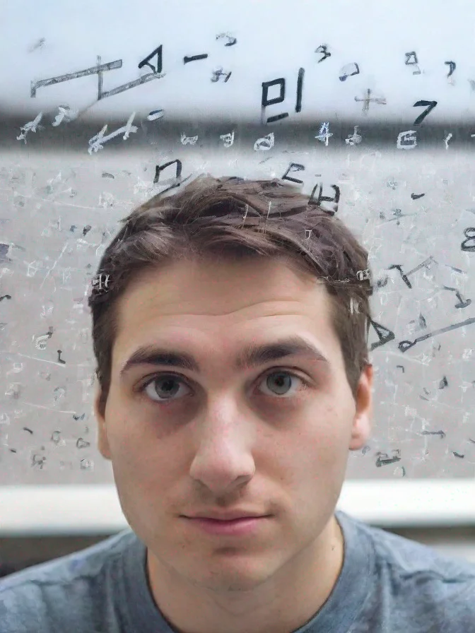 aimath equations character thinking graphs meme stylized math formulas floating