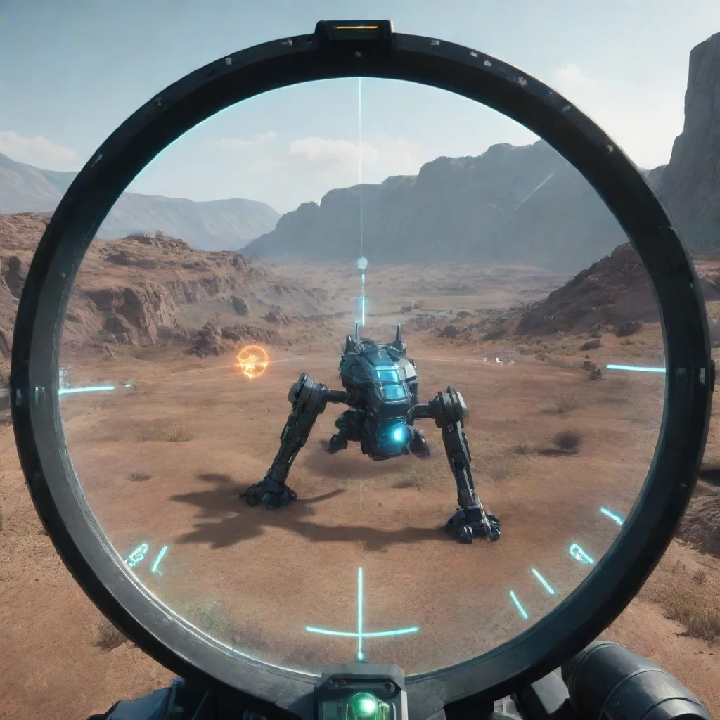 mecha battle robot machine hud crosshairs futuristic first person view radar sonar