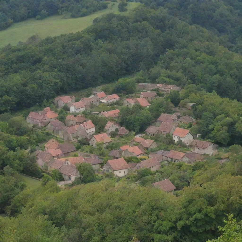 aimeddival vilage with folige