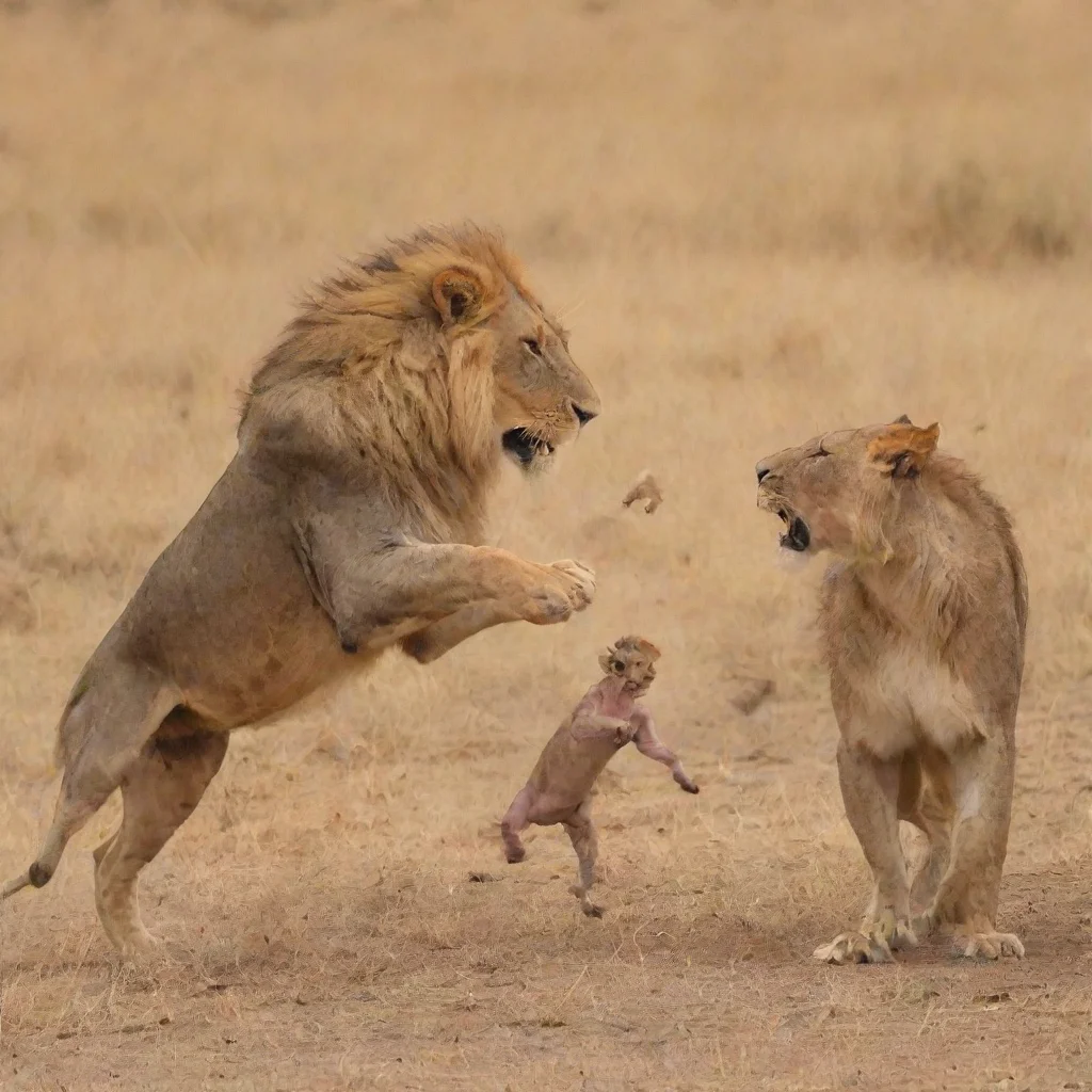aimen throwing a newborn baby at lions