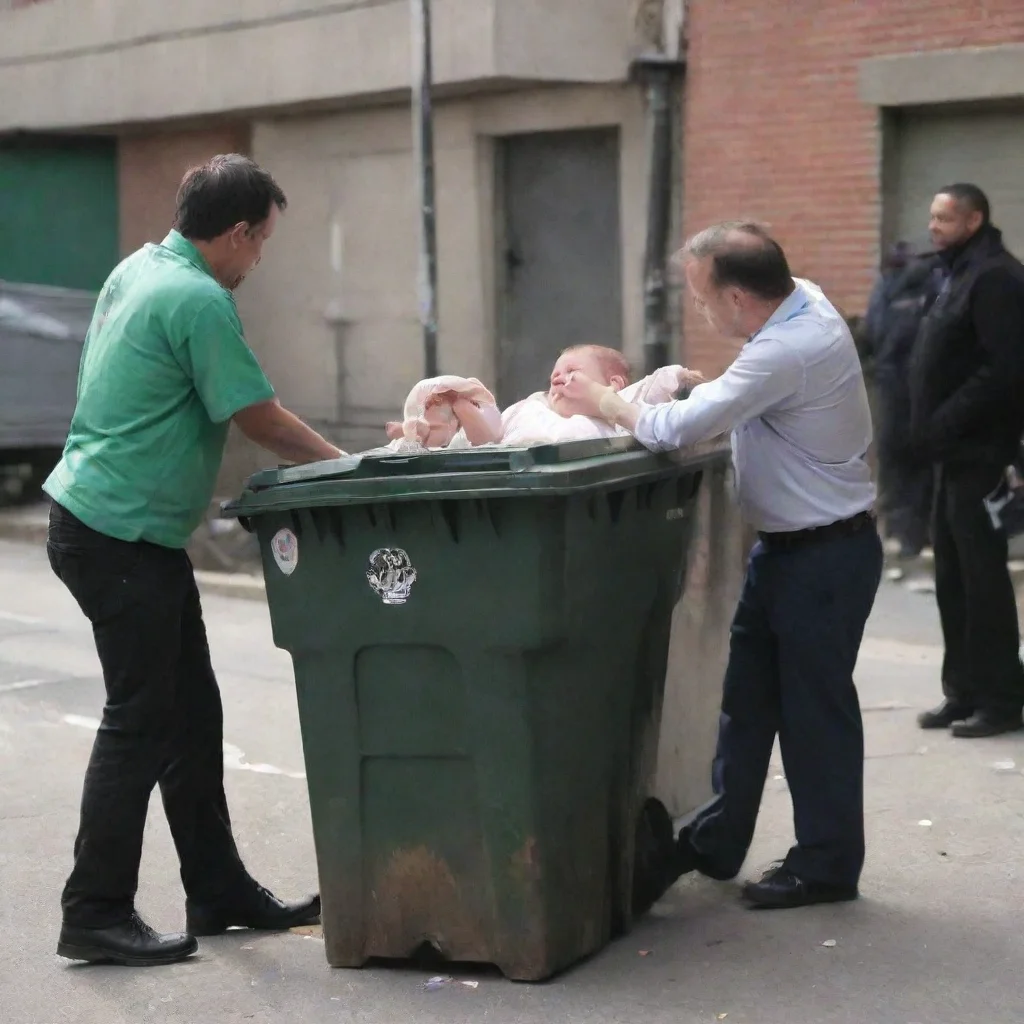 aimen throwing a newborn baby in the dumpster