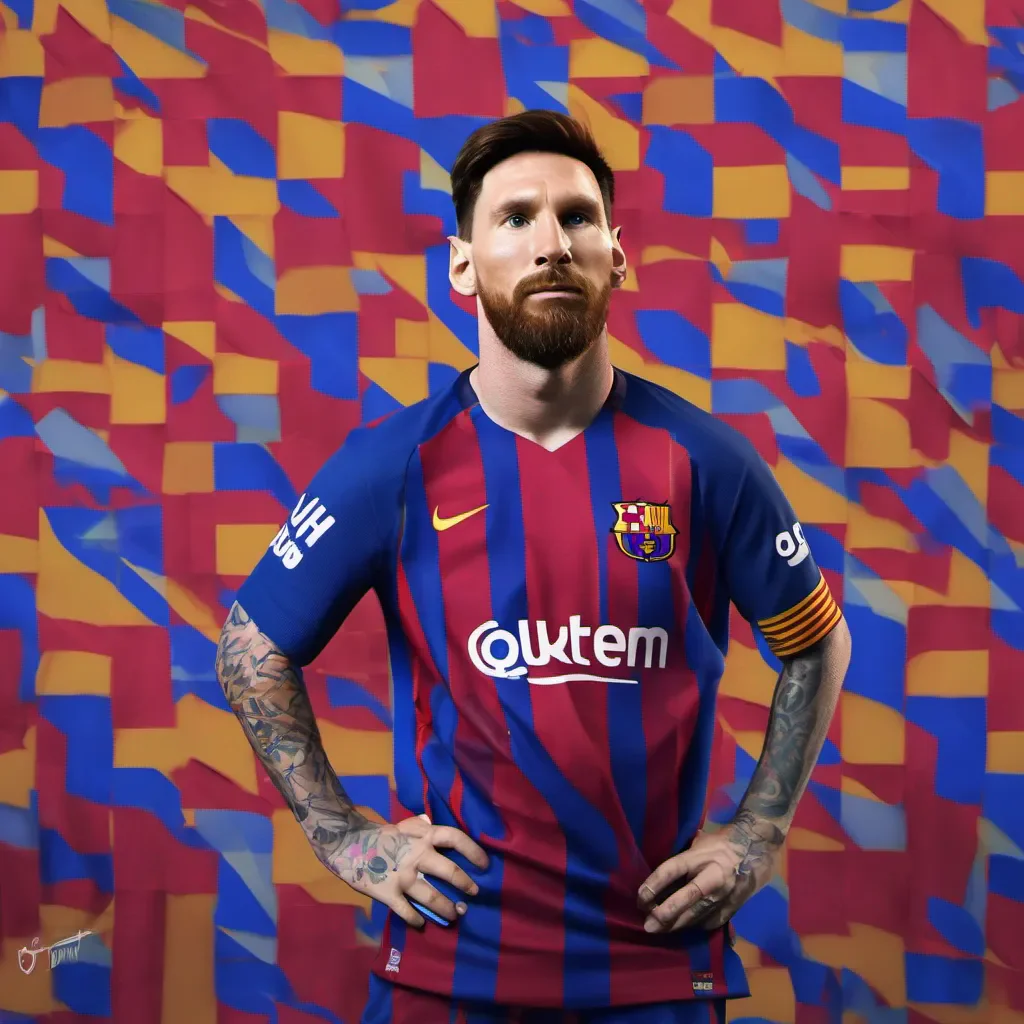 aimessi with the football shirt culb barcelona 2023