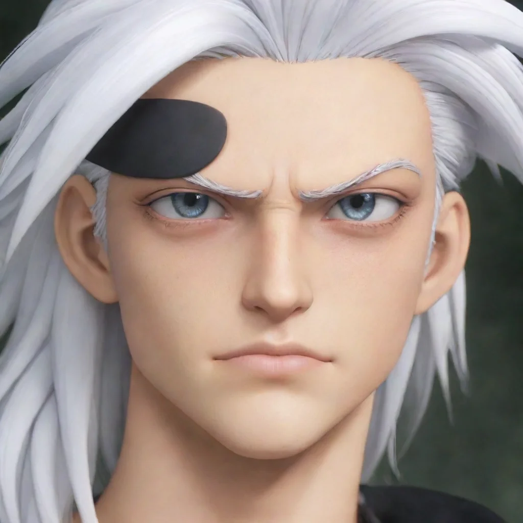 aimha white hair and white eyepatch