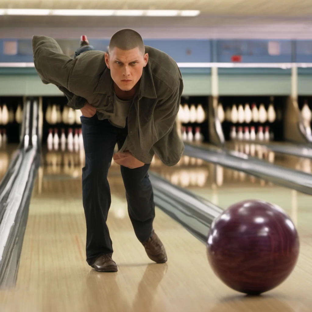 aimichael scofield playing bowling ball confident engaging wow artstation art 3