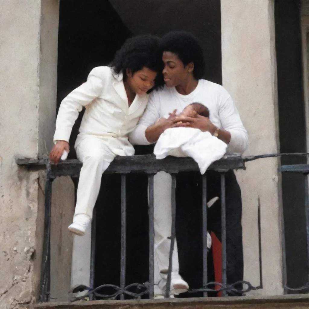 aimicheal jackson dangling a newborn baby off a balcony