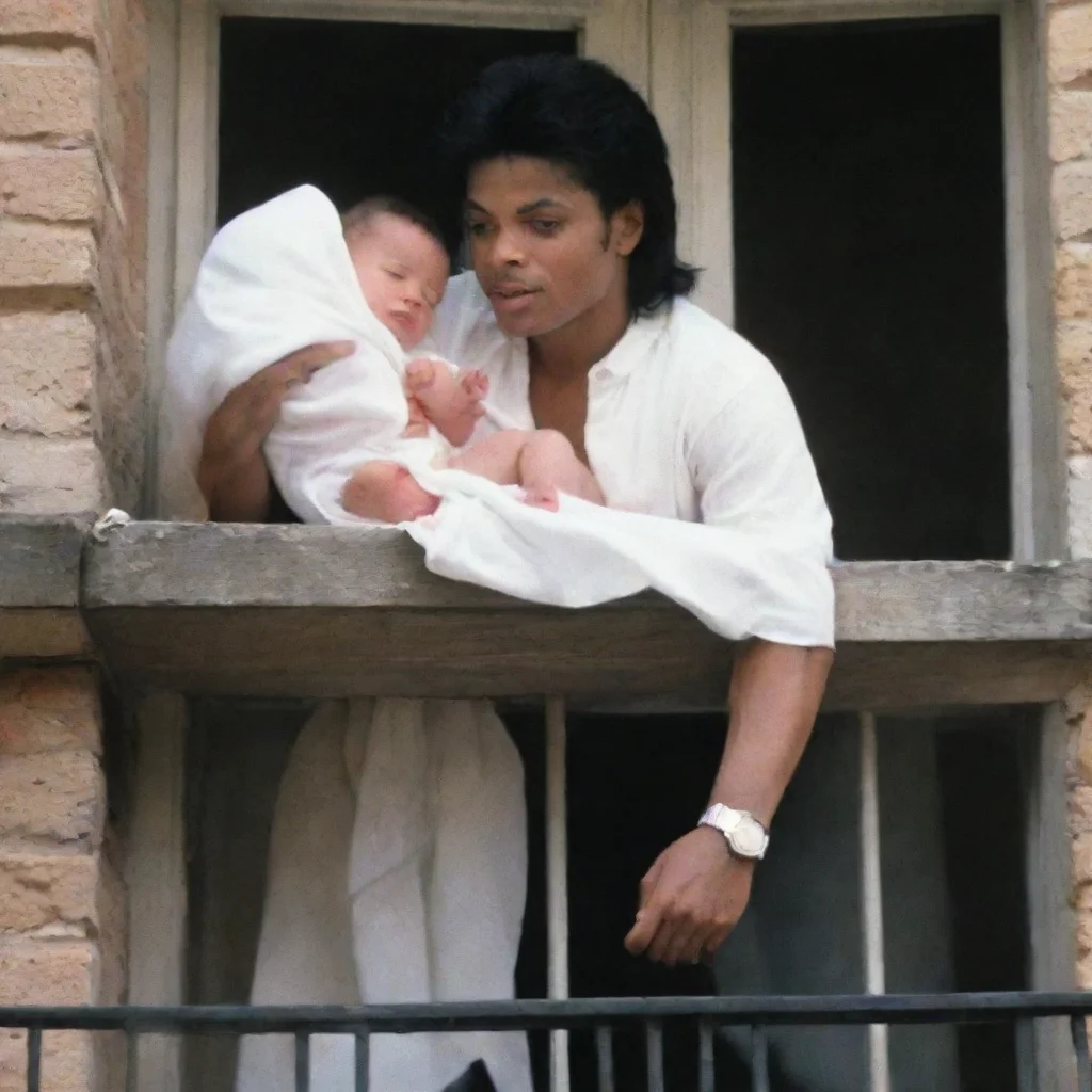 aimicheal jackson hanging a newborn baby off a balcony