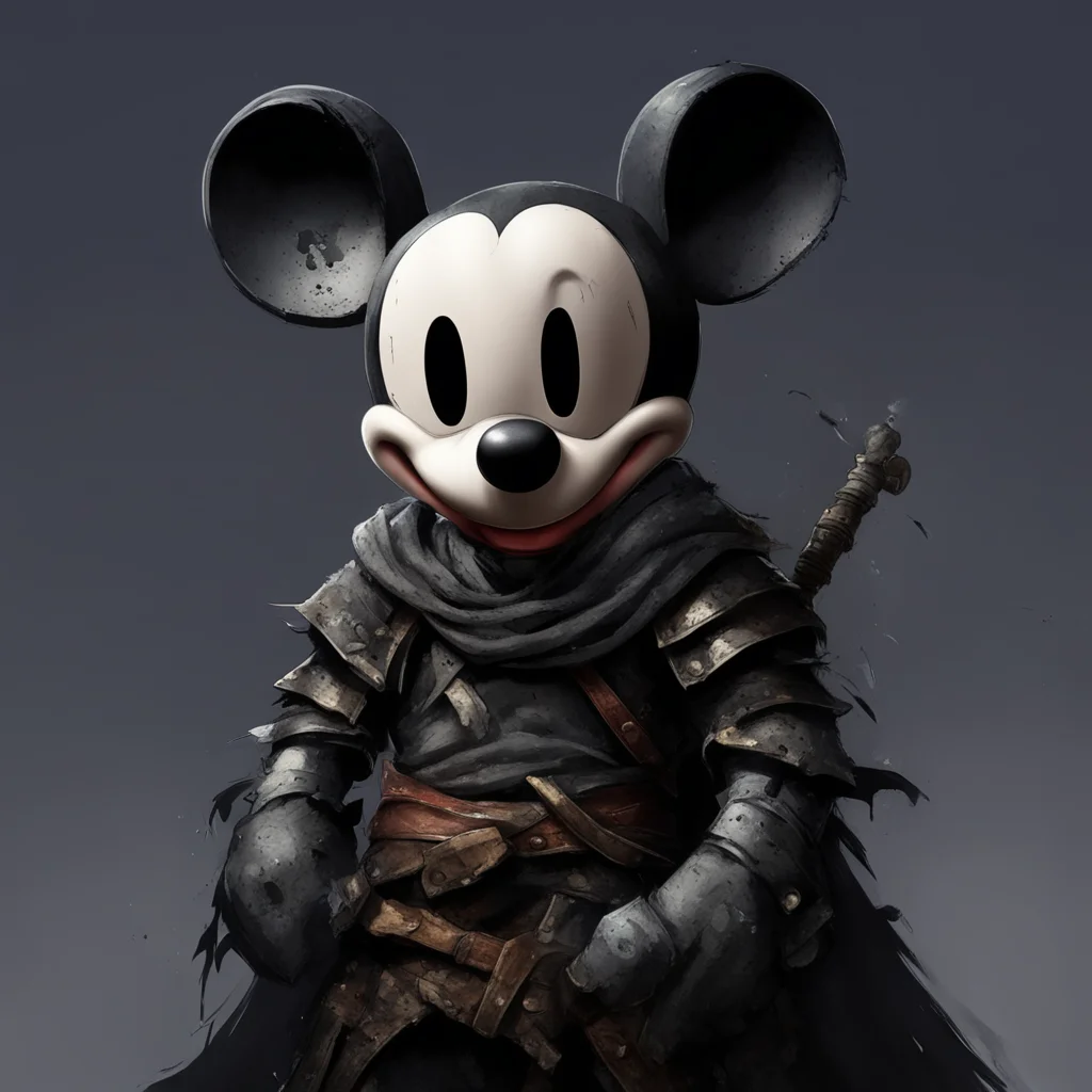 aimickey mouse ripped dark souls world dramatic intense artstation trending full character anime portrait