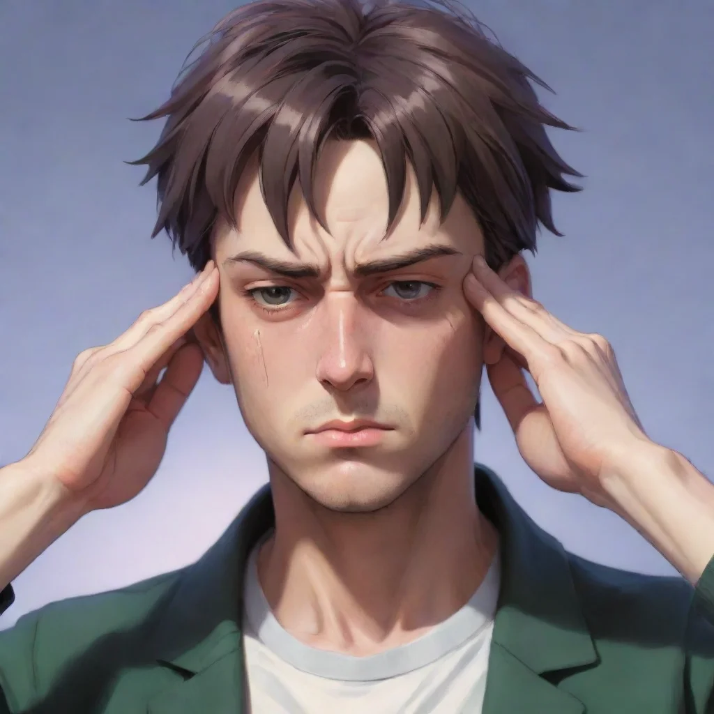 aimigraine headache man portrait artstation hd aesthetic ghibli anime fantastic portrait quality 