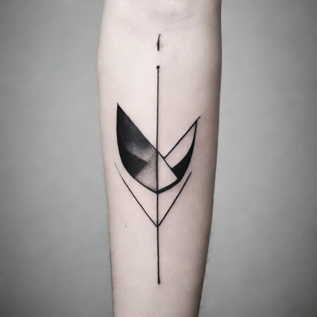 aiminimalistic fine line black and white tattoo