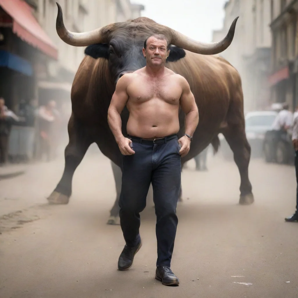 mixture of bull and man