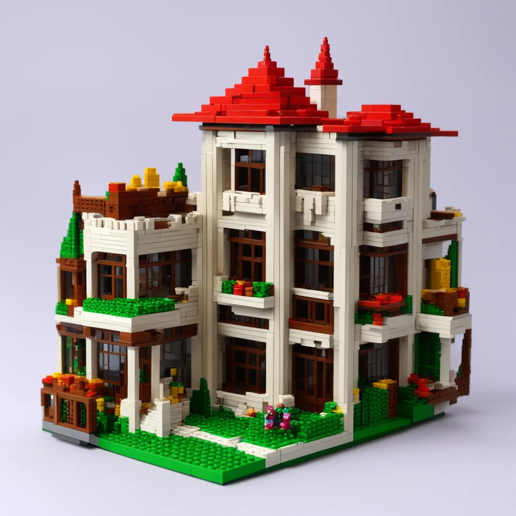 modular lego building in romanian revival style confident engaging wow artstation art 3