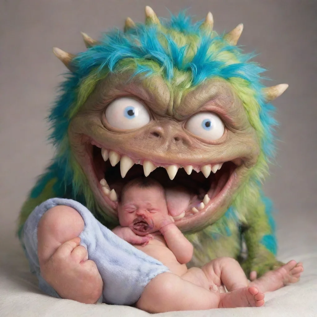 aimonster biting newborn baby