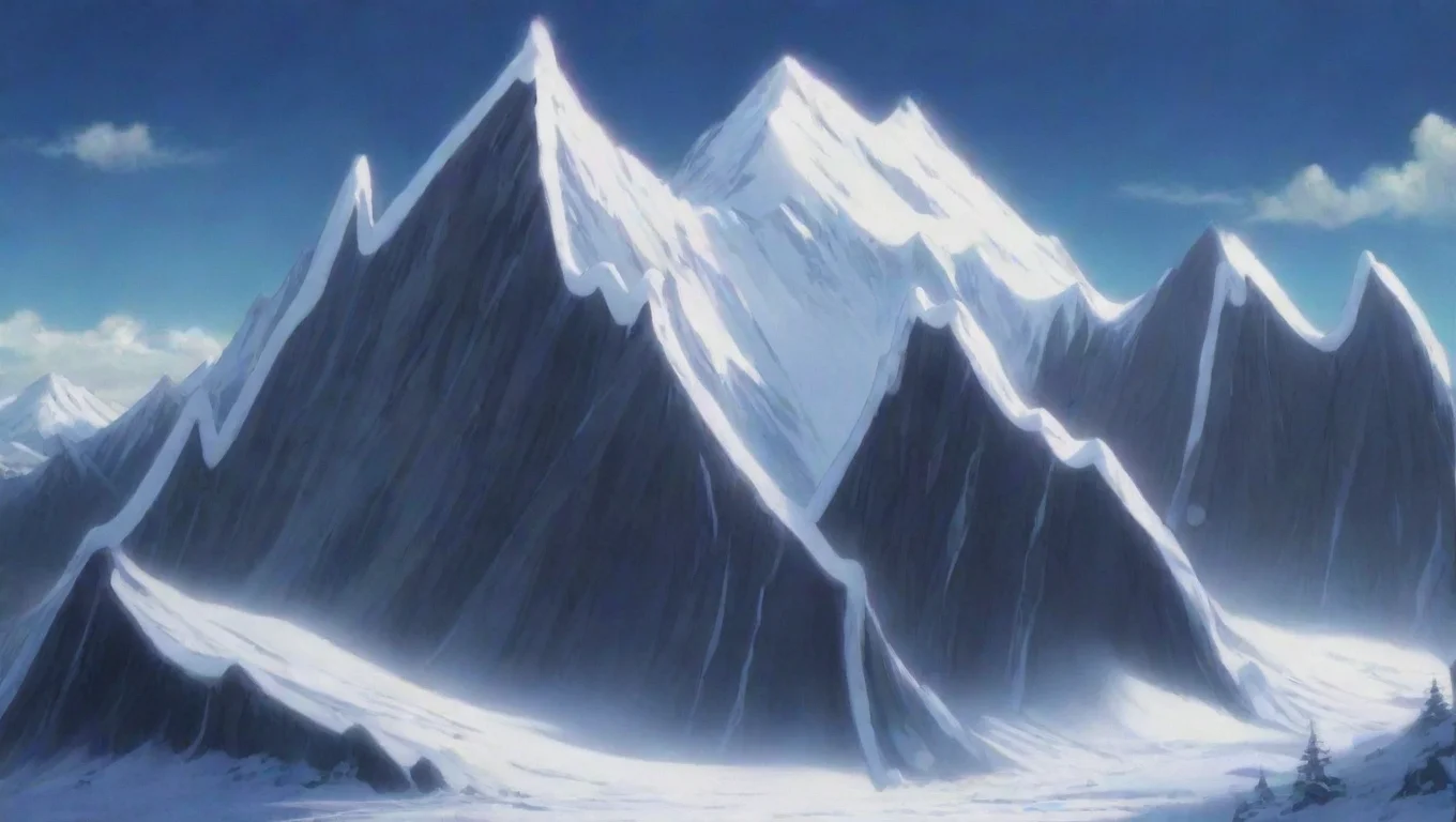 mountains snowy peaks epic contrast calming colors anime ea40e2e