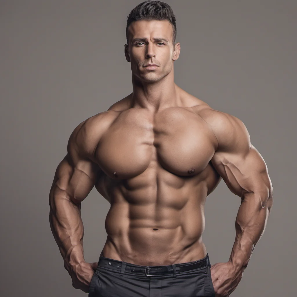 aimuscular man with pecs sticking out of shirt good looking trending fantastic 1
