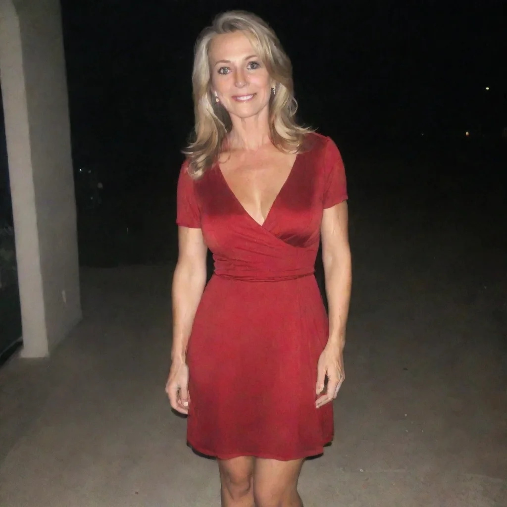 aimy cute mom in a red dress at night ready to date me