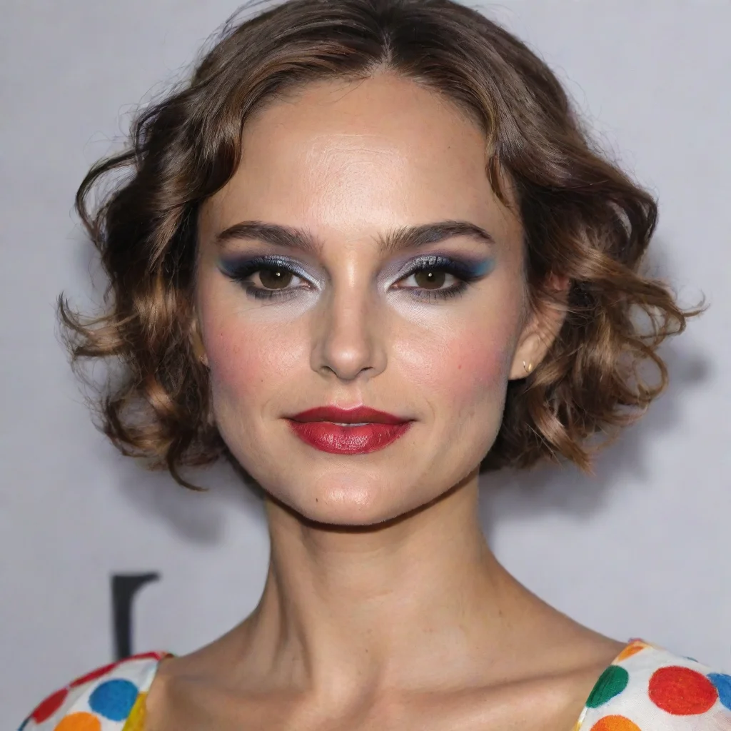 ainatalie portman wearing clown makeup