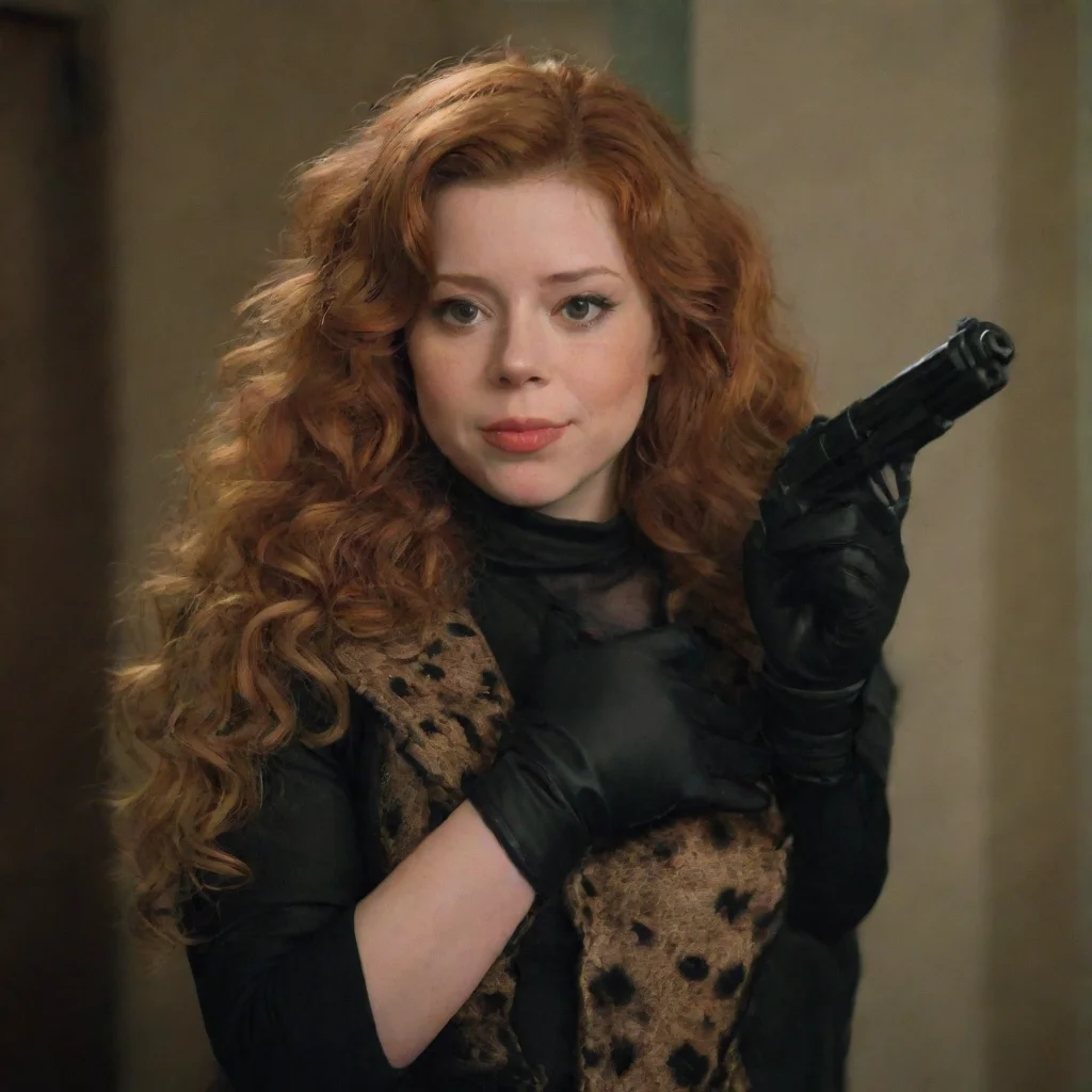 ainatasha lyonne from russian doll smiling with black gloves and gun hd