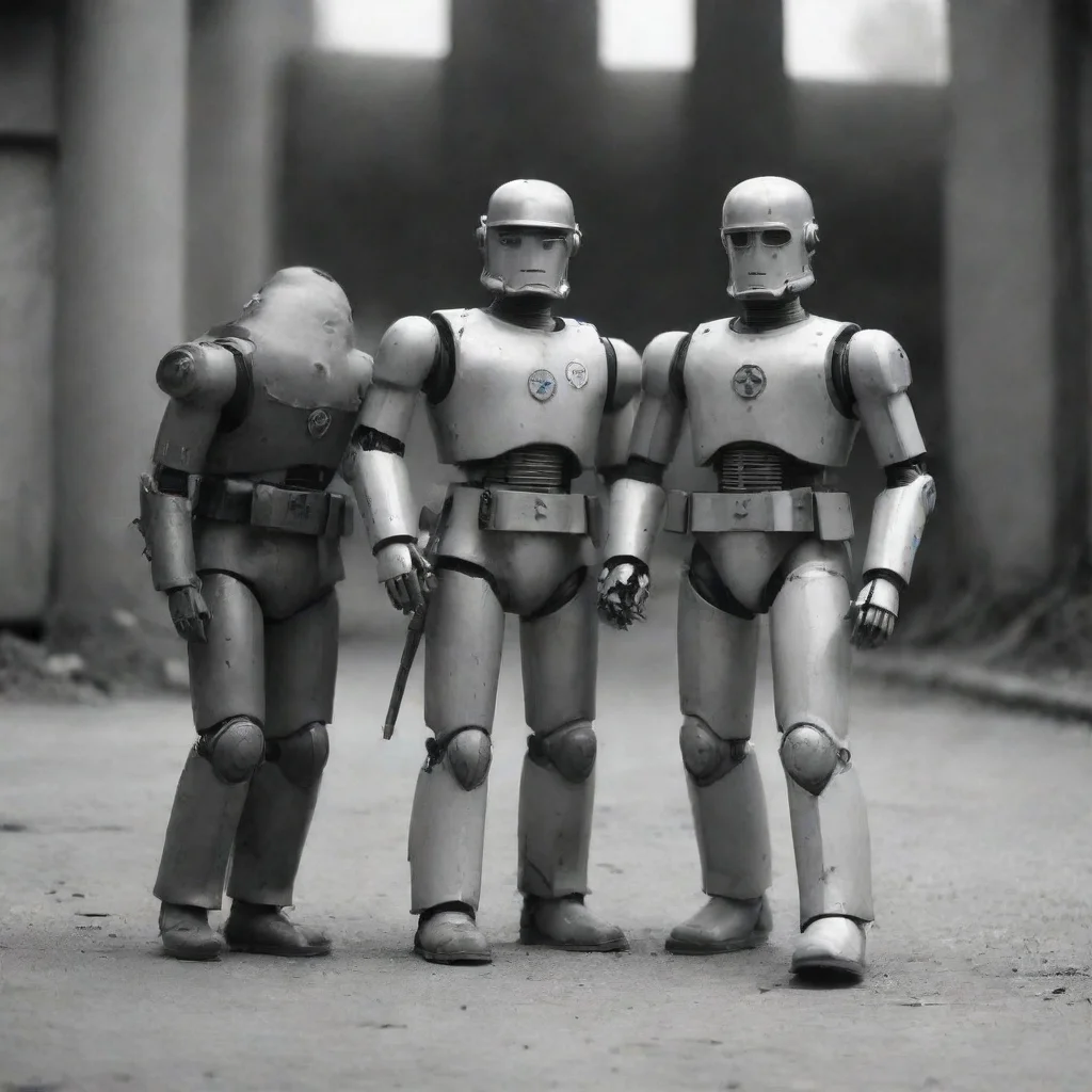 ainazi robots soldiers blank and white