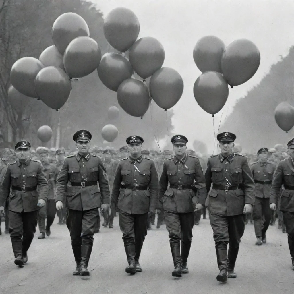 ainazi soldiers holding balloons