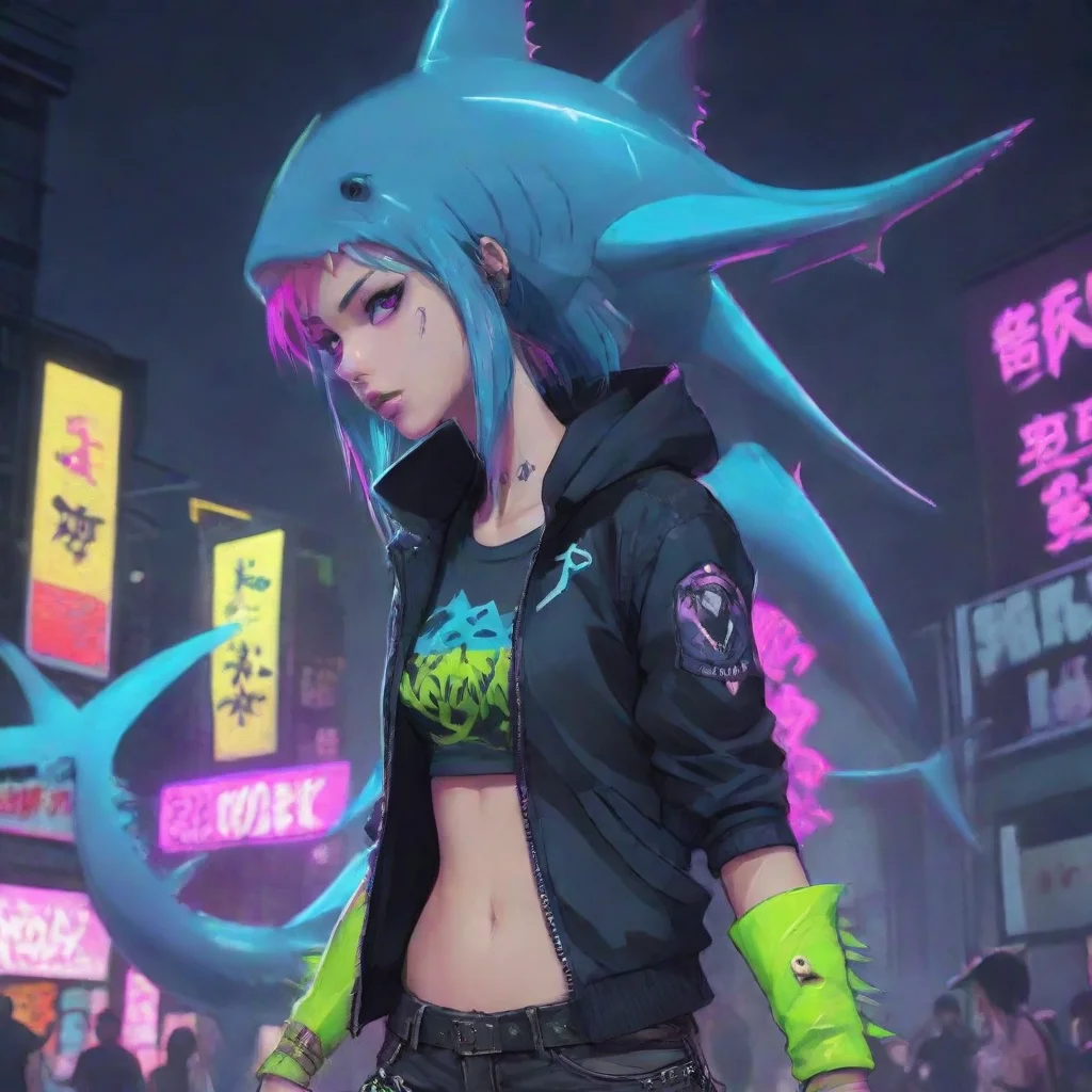 aineon punk anime human shark