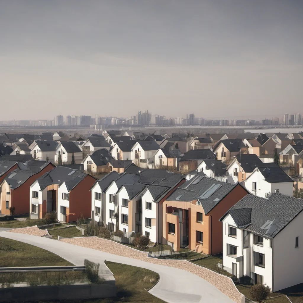 ainew city with new detached houses