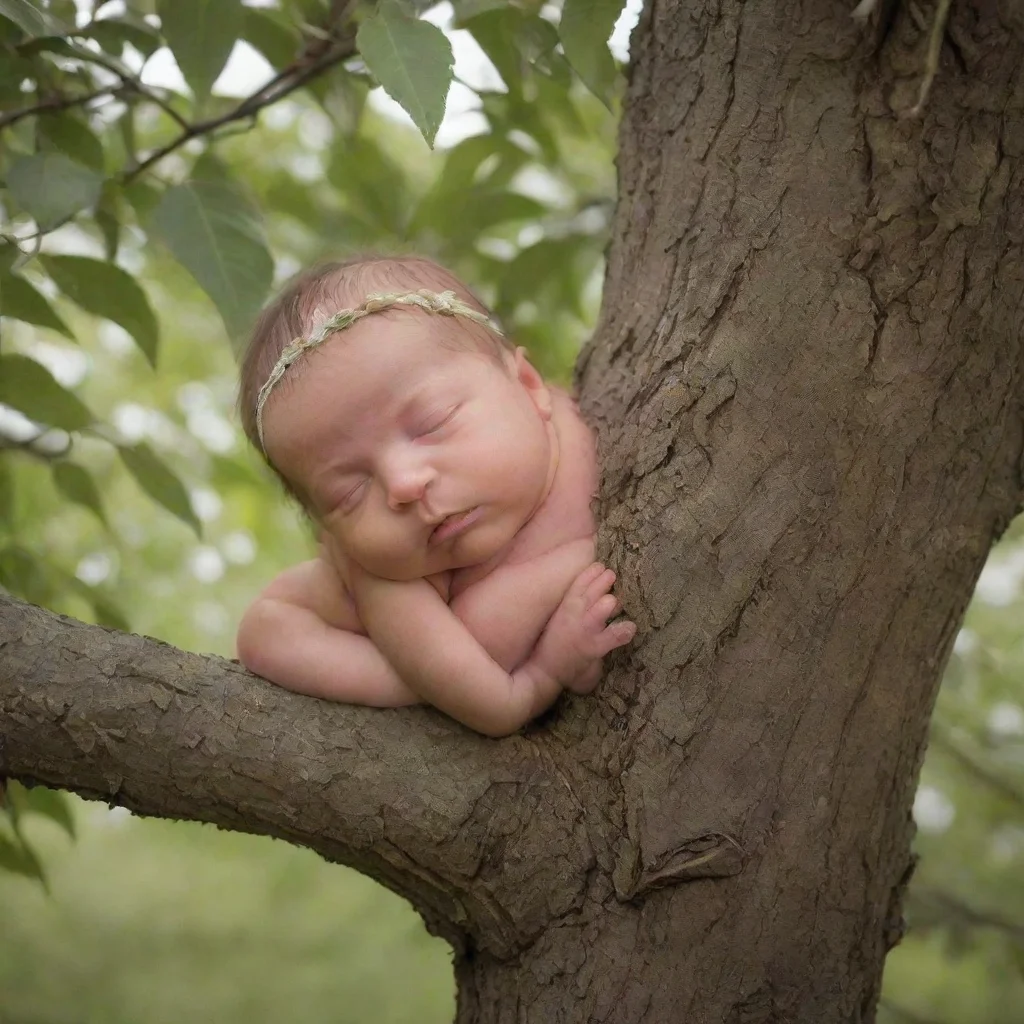 newborn baby in a tree