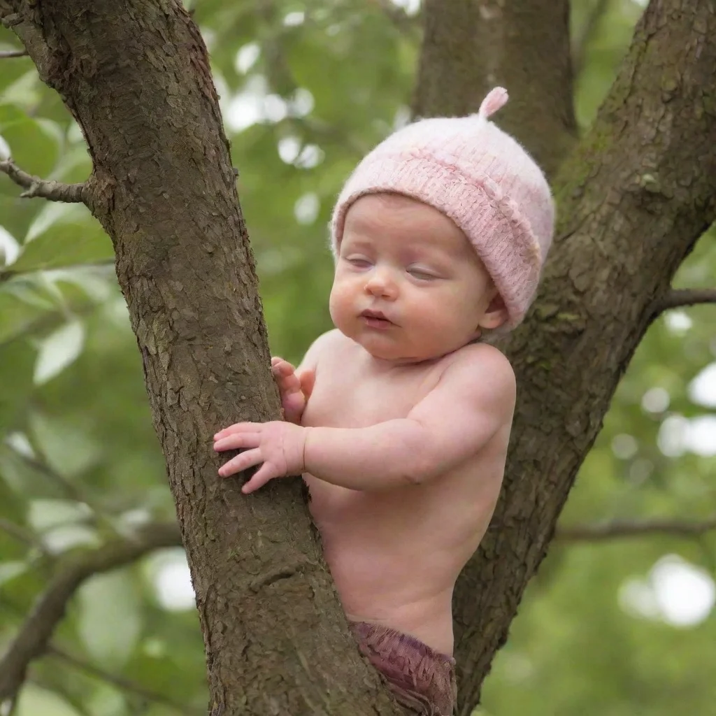 newborn baby up a tree
