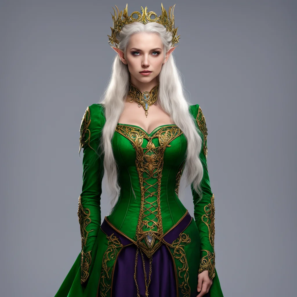 ainoble elven lady in a corset
