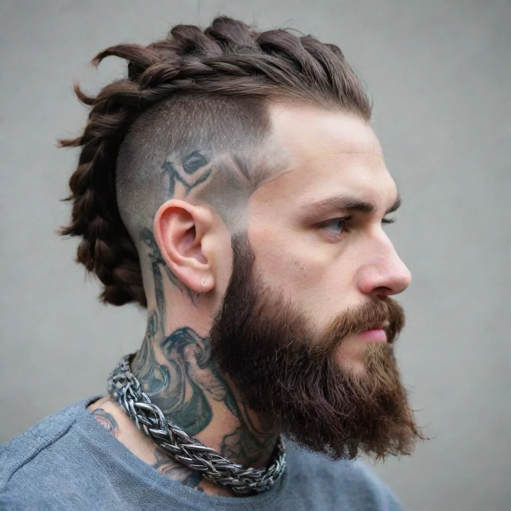 nord braided beard braided hair beard beads dragon tattoo