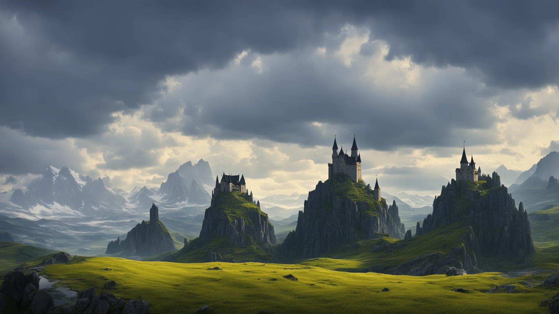 ainorthern landscape and lonely castle  amazing awesome portrait 2 wide