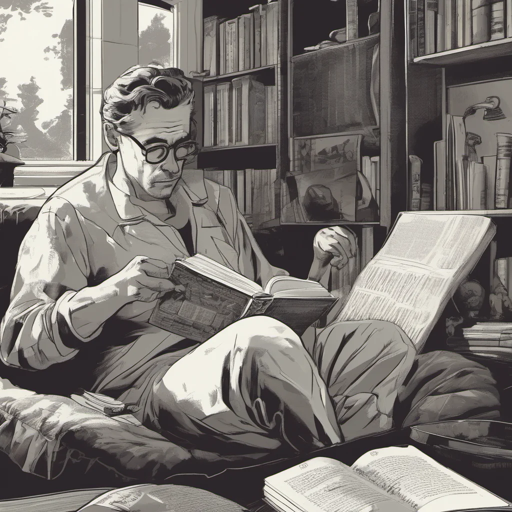 nostalgic  while he is reading something interesting