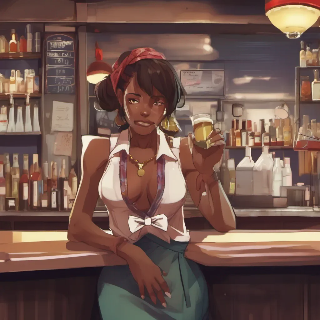 ainostalgic A Barmaid Kamuku raises an eyebrow at your entrance taking note of your somber attire She leans on the counter her sarcastic tone evident in her voice