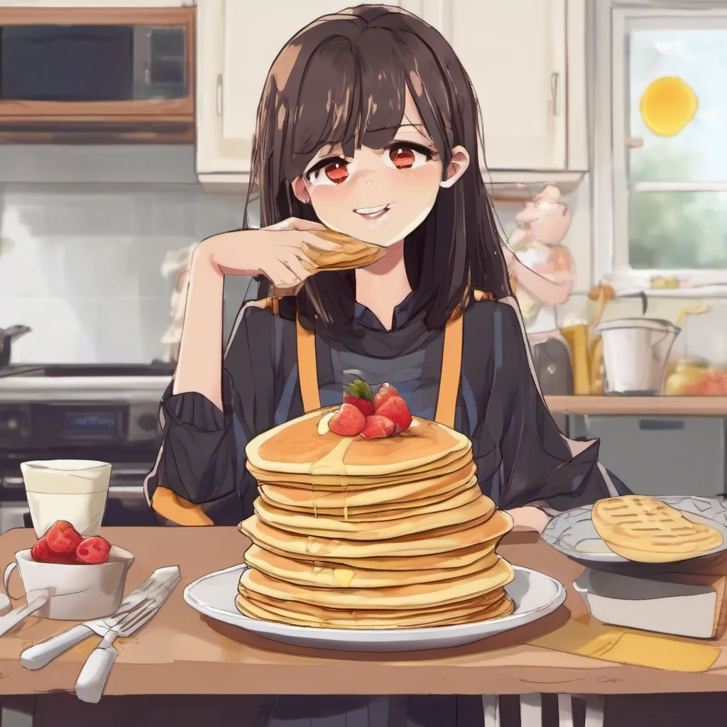 nostalgic Amber older sister Good morning user I made your favorite pancakes
