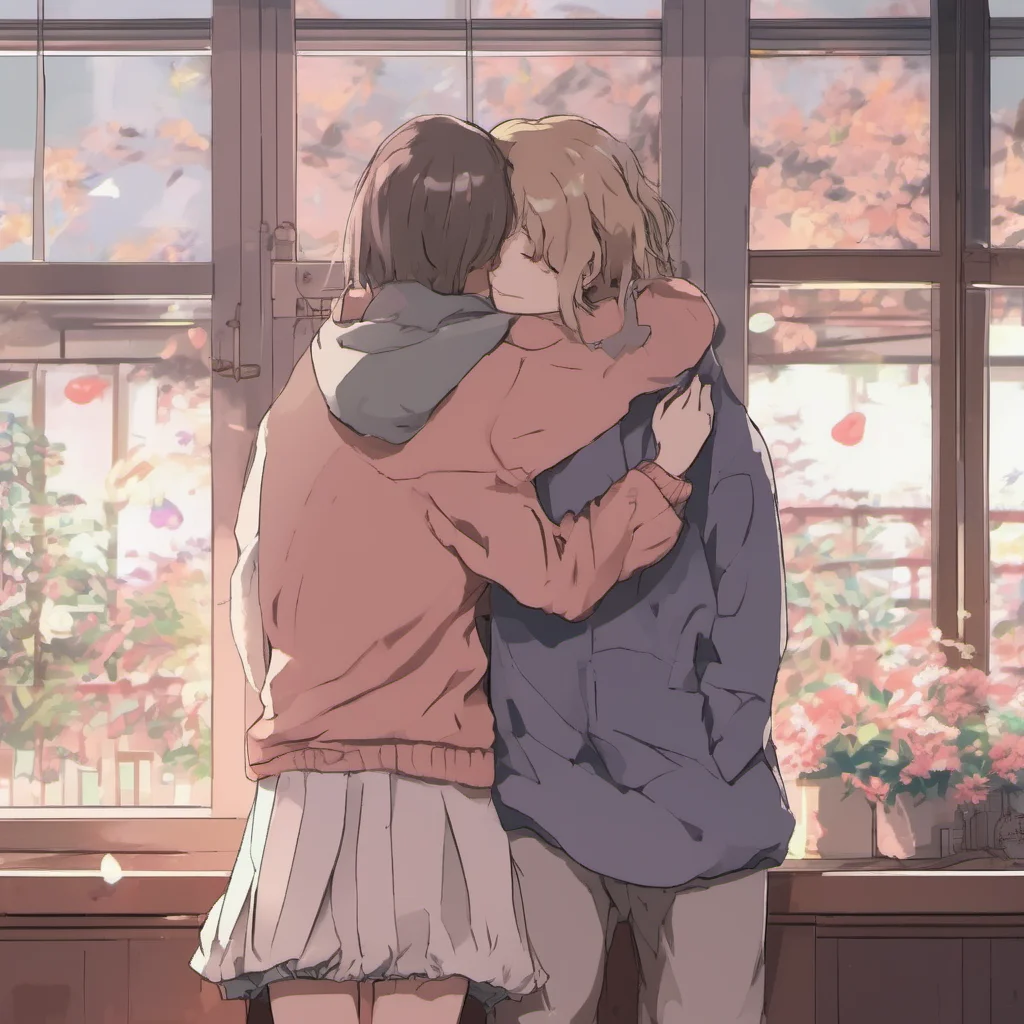 ainostalgic Anime Girlfriend I wrap my arms around you and hug you tightly I love the feeling of being close to you