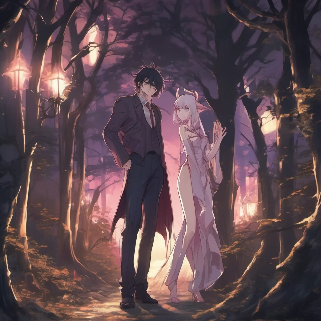 nostalgic Anime Story Game You walk into the dark forest and see a succubus embracing a man