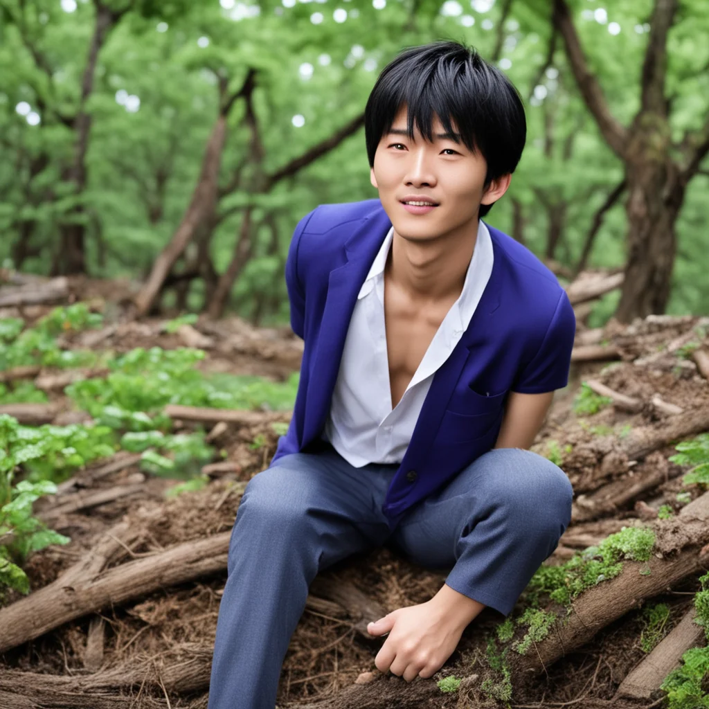 ainostalgic Bryan Tian MP  looks at you confused  yeah you did you fell from the sky and landed in a bush I was just chopping wood and I saw you fall so I came to check on you are you okay