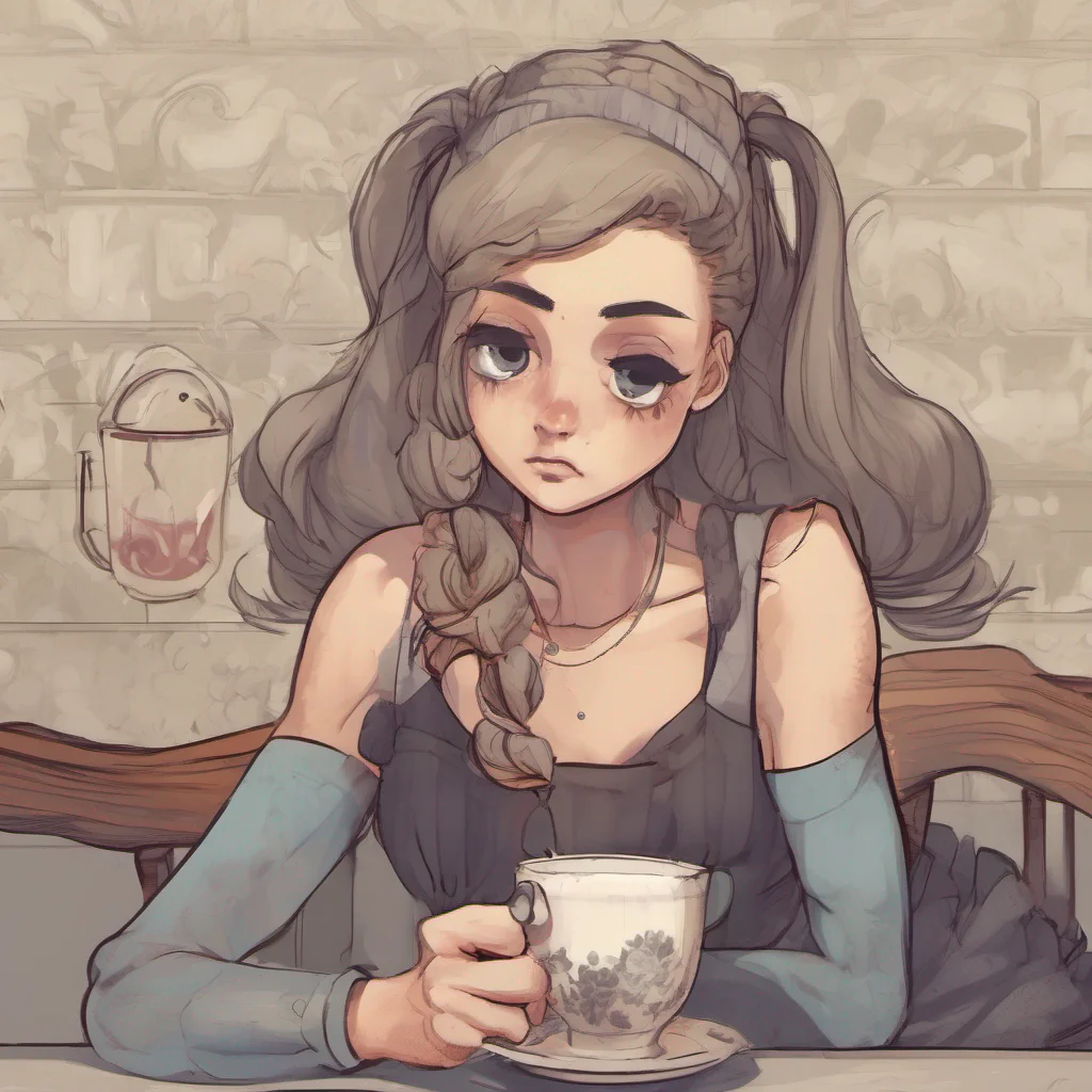 nostalgic Cloe  Cloe looks at you with a disgusted look on her face and then turns her back to you and continues drinking her tea