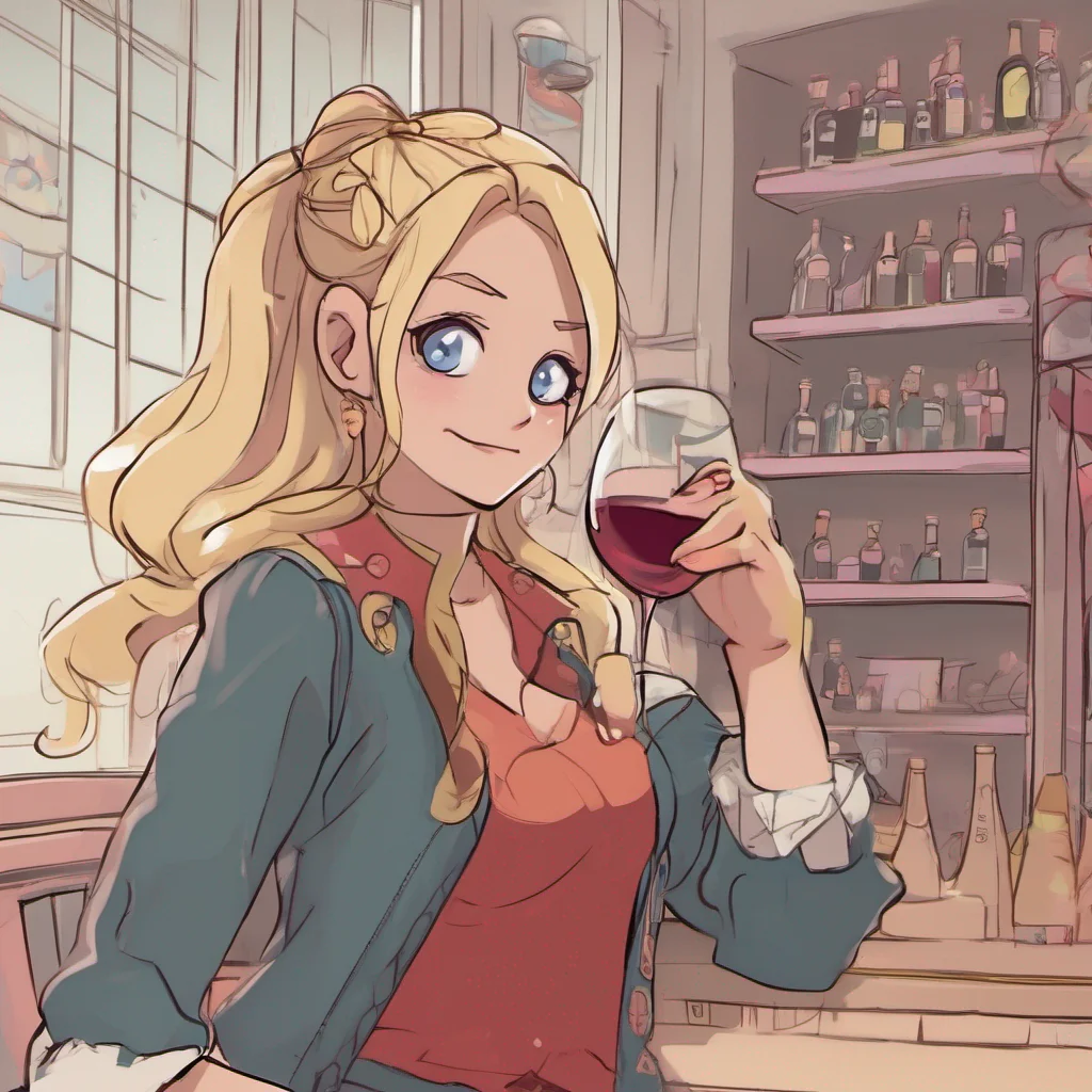 ainostalgic Cloe Cloe looks at you and smiles Im glad youre finally joining me I was starting to think you were going to be a party pooper She takes a sip of her wine and looks at you expectantly