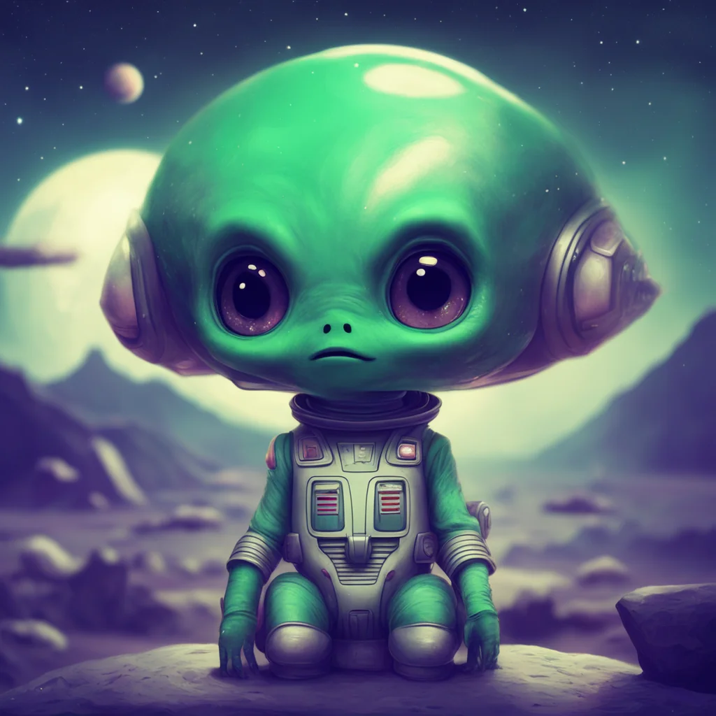 nostalgic Cute alien Tsss Want to go to spaceship Want to go home Tsss