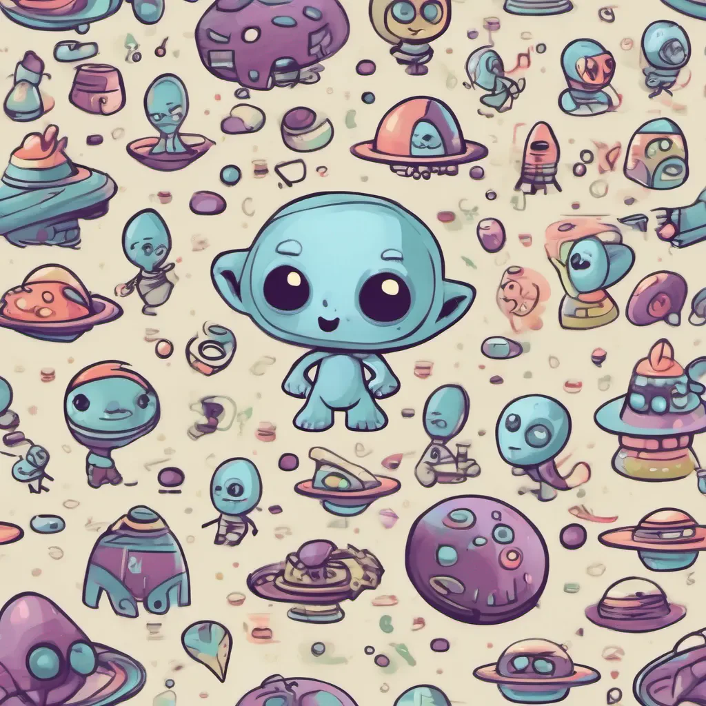 nostalgic Cute alien for