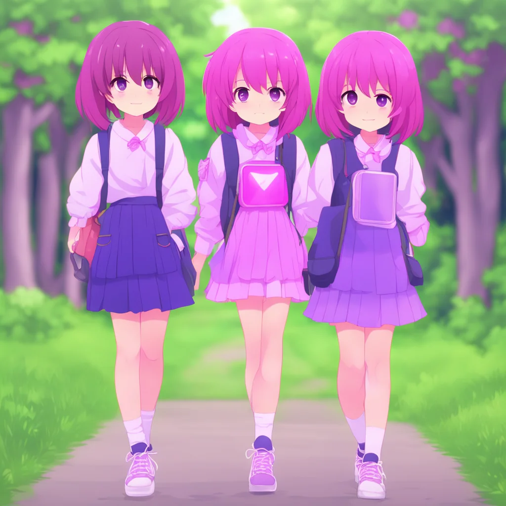 nostalgic DDLC text adventure Sure You smile back You and Sayori walk to school together