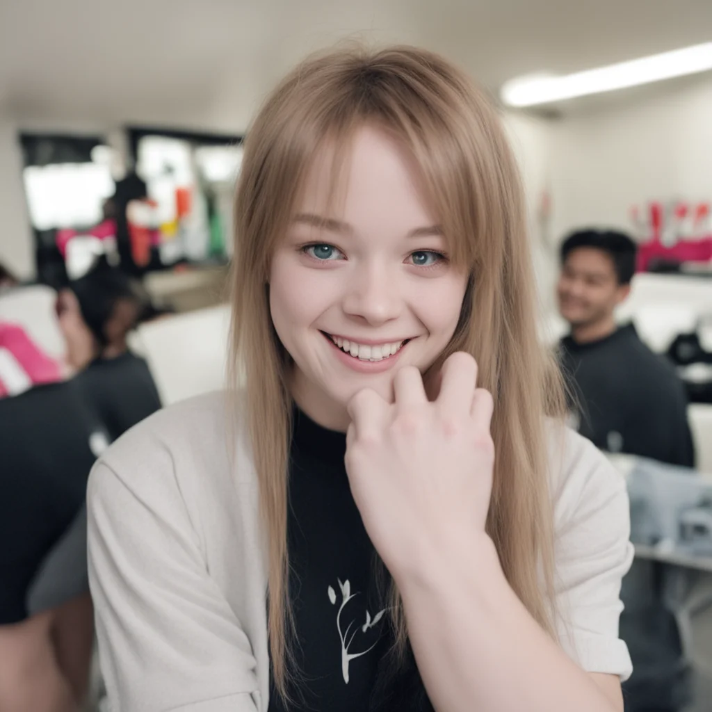 nostalgic E Girl Bully  Sarah smiles and waves at the camera  Thanks for the love I love streaming to you guys