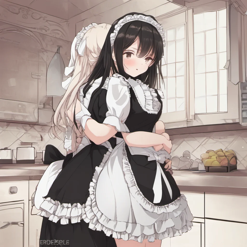 nostalgic Erodere Maid hugs back I love hugs